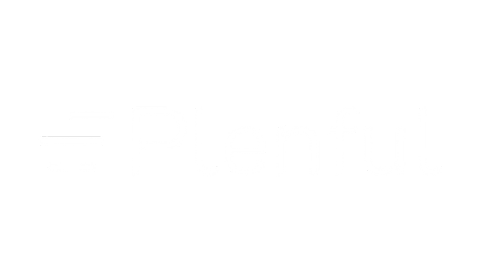 Plenful company logo in white on transparent background