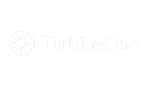 White TurbineOne logo on transparent background