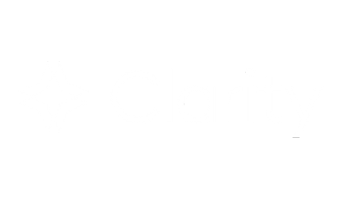 Clarity company logo in white