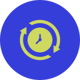 icon of clock with arrows