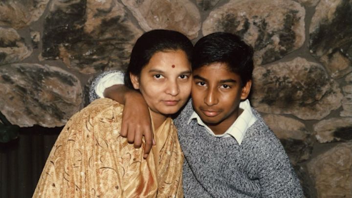 photo of young man with his mother