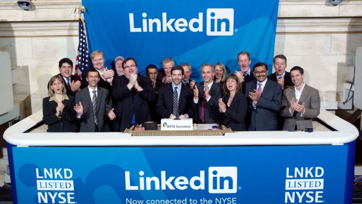 LinkedIn celebrating IPO at NYSE