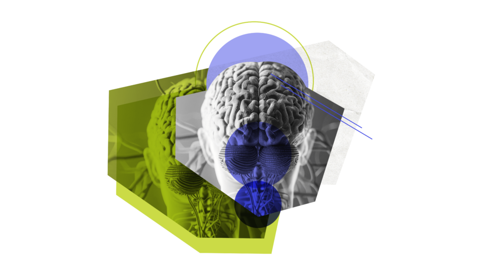 modern geometric pattern with a human brain